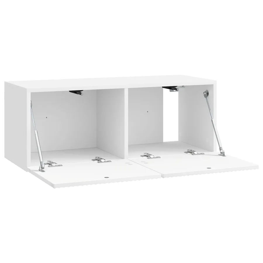 Meuble TV mural Montage mural Blanc brillant 78,5 x 31 x 30 cm - 5