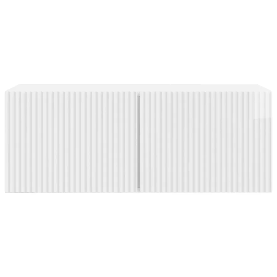 Meuble TV mural Montage mural Blanc brillant 78,5 x 31 x 30 cm - 6