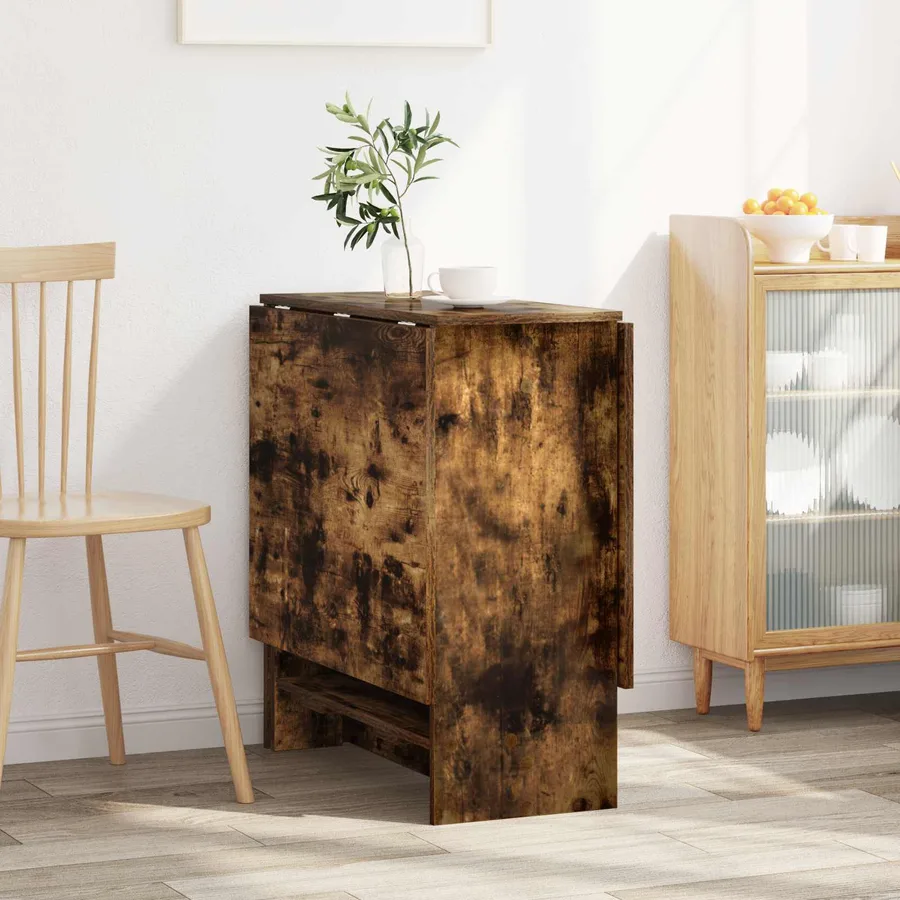 Table à dîner 138 x 70 x 73,5 cm Bois d'ingénierie Chêne fumé - 4