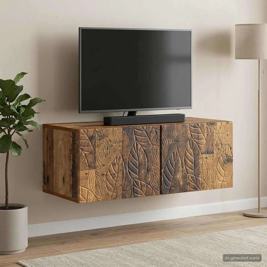 Meuble TV mural 59,5 x 41 x 30 cm Bois ancien Bois d'ingénierie - 3