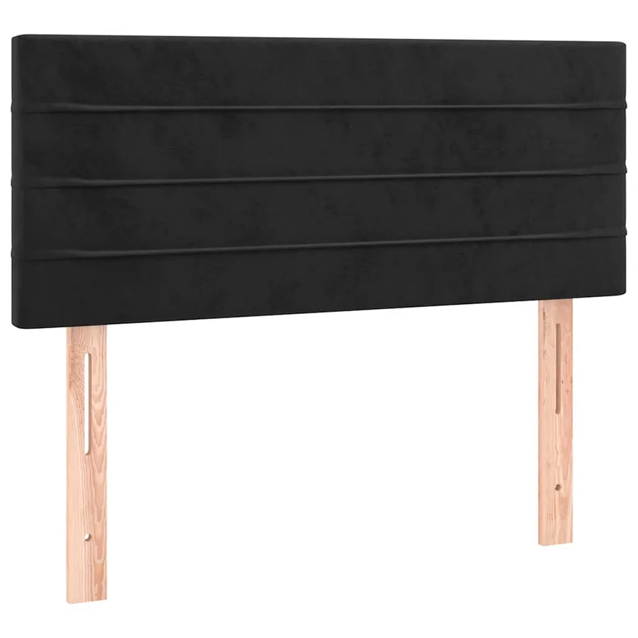 Sommier à lattes de lit avec matelas Noir 90x190 cm Velours - 6