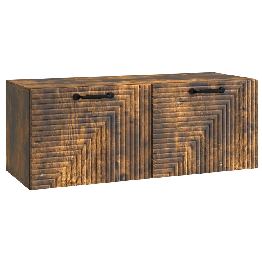 Meuble TV mural Chêne fumé 78,5 x 31 x 30 cm Bois d'ingénierie - 2