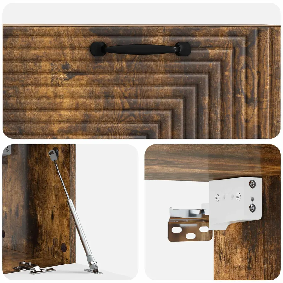 Meuble TV mural Chêne fumé 78,5 x 31 x 30 cm Bois d'ingénierie - 9