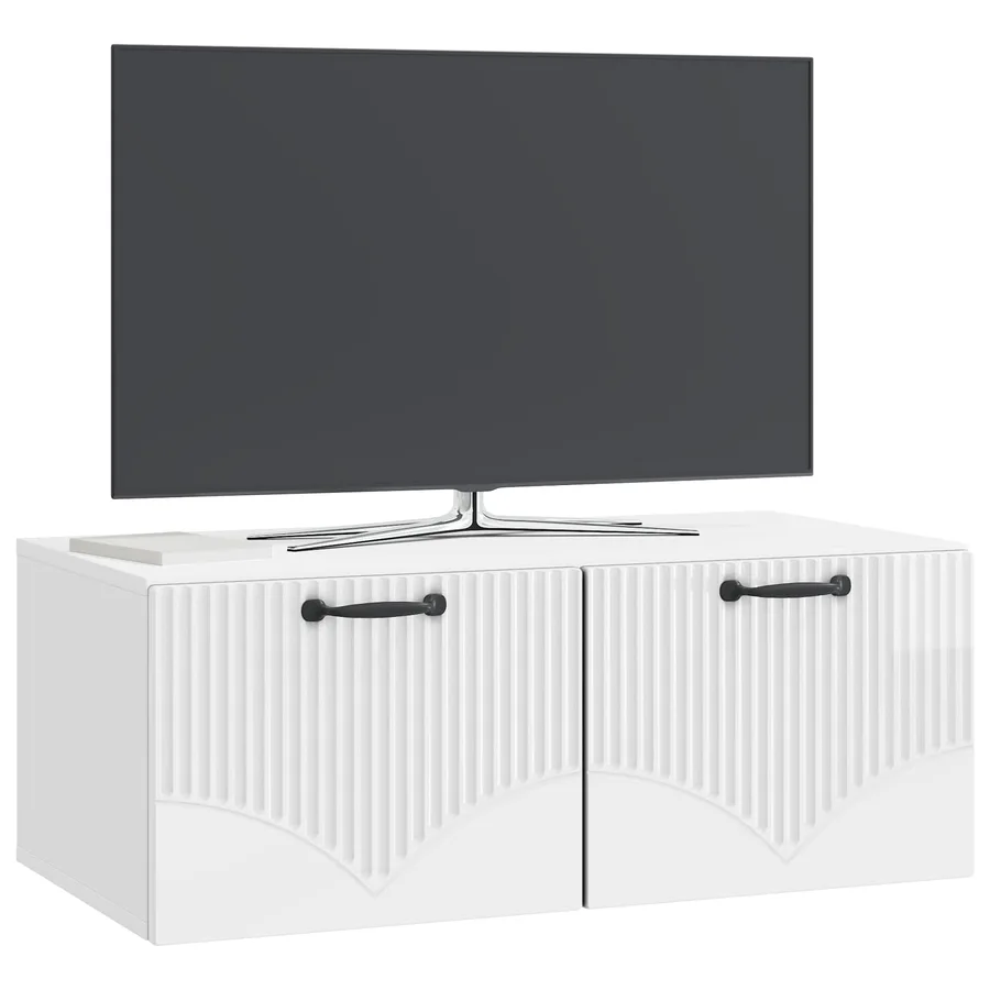 Meuble TV mural Montage mural Blanc brillant 78,5 x 41 x 30 cm - 3
