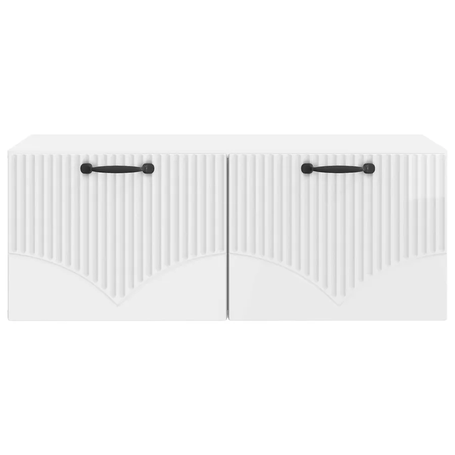 Meuble TV mural Montage mural Blanc brillant 78,5 x 41 x 30 cm - 6