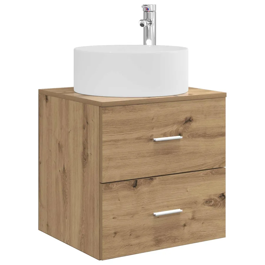 Vanité de lavabo mural Chêne artisanal 49,5 x 44,5 x 65,5 cm - 2