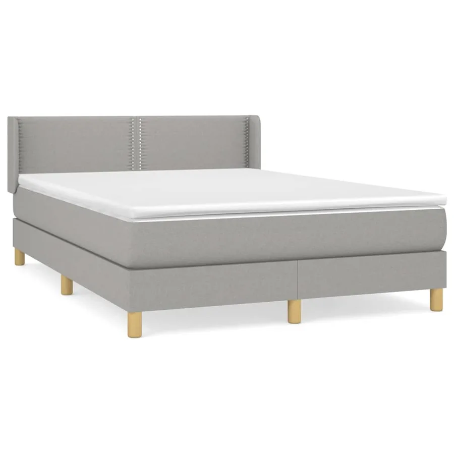 Sommier à lattes de lit avec matelas Gris clair 140x190cm Tissu - 2