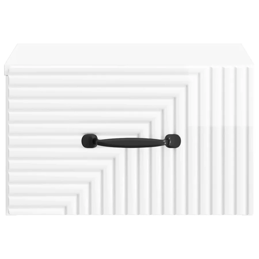 Cabinet de chevet mural 2 pcs Blanc brillant 34,5 x 33 x 20 cm - 7