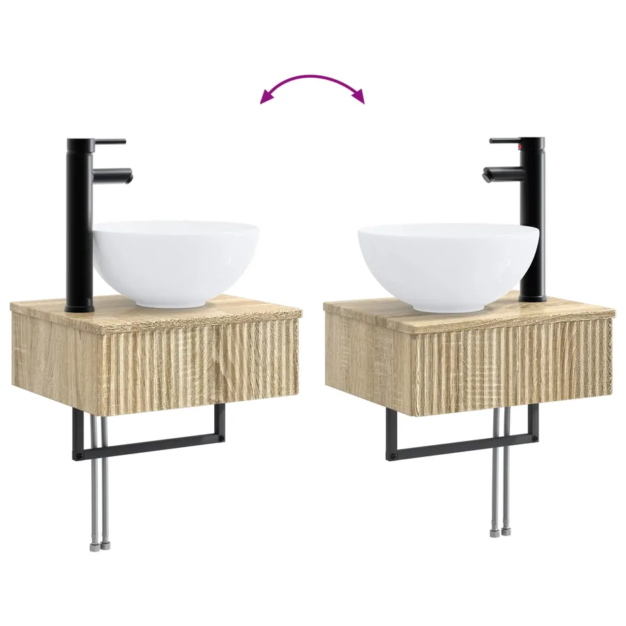 Ensemble d'armoire de salle de bain 4 pcs Chêne Sonoma - 13