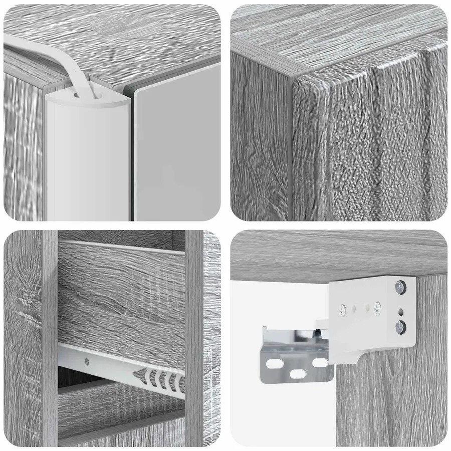 Ensemble d'armoire de salle de bain 5 pcs Sonoma gris - 10