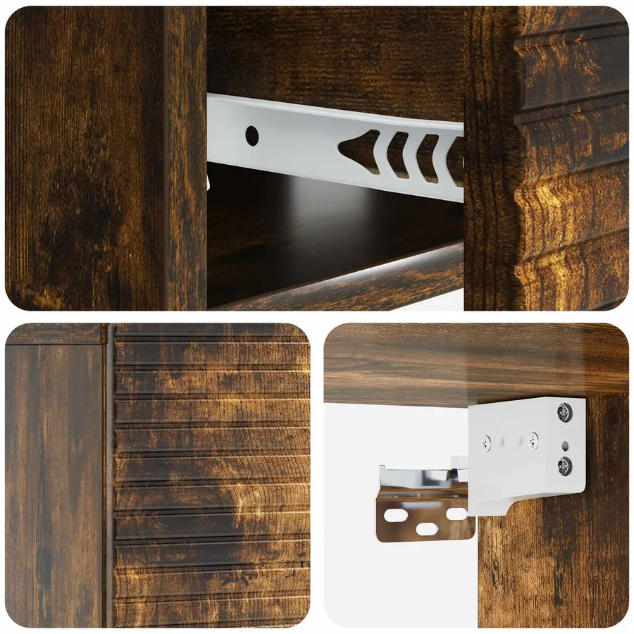 Cabinet de chevet mural Chêne fumé 49 x 34,5 x 20 cm - 8