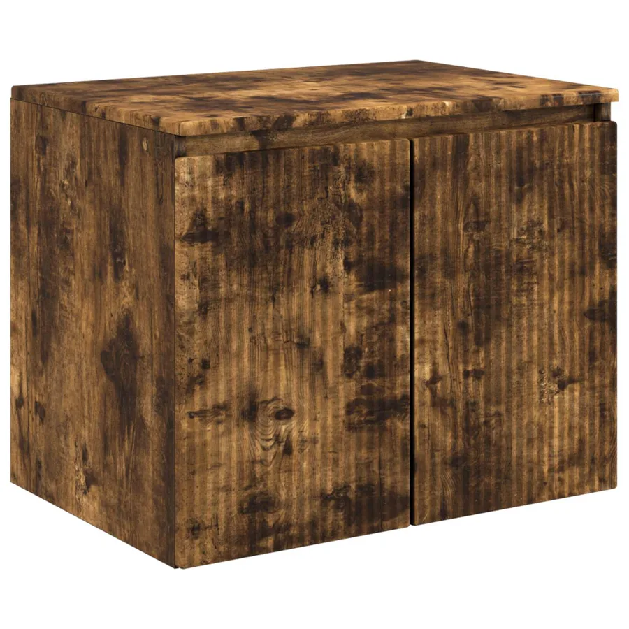Cabinet de Salle de Bain Mural Chêne fumé 62,5 x 44,5 x 50 cm - 2
