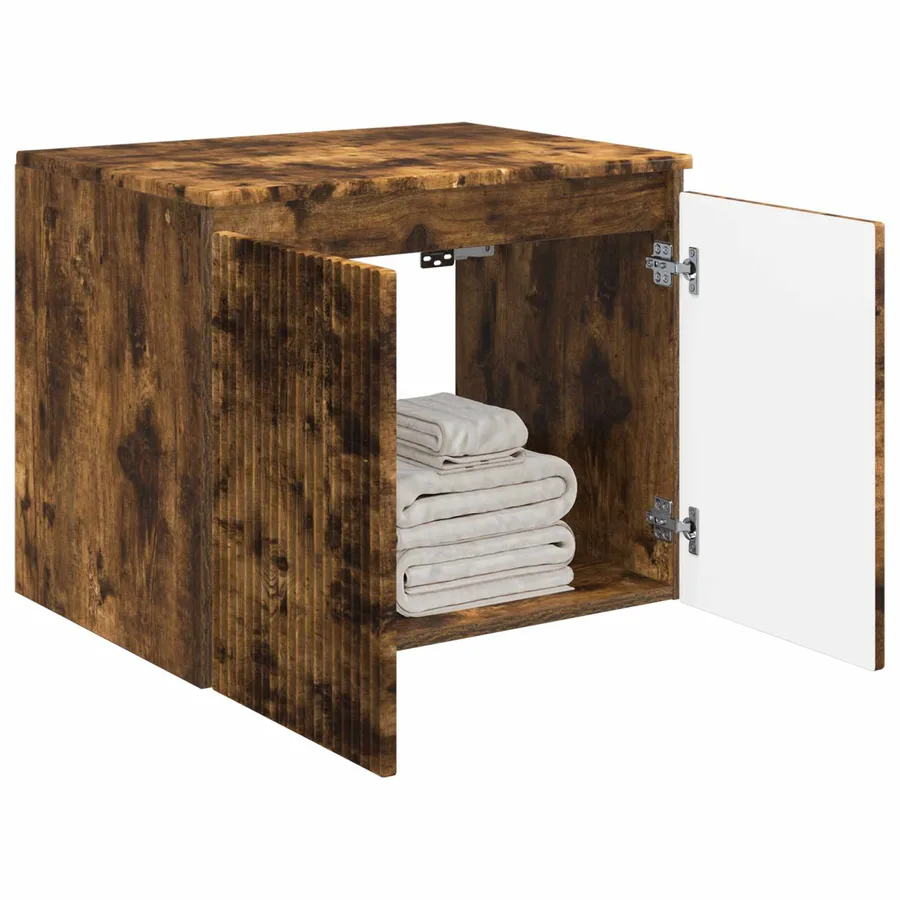 Cabinet de Salle de Bain Mural Chêne fumé 62,5 x 44,5 x 50 cm - 3