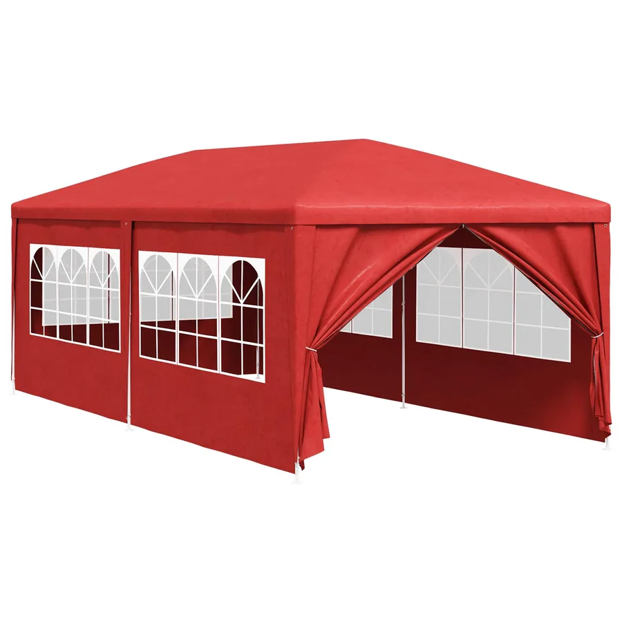 Tente de fête 600 x 300 x 255 cm Rouge PE et acier - 2
