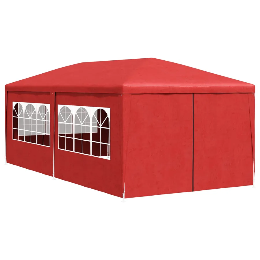 Tente de fête 600 x 300 x 255 cm Rouge PE et acier - 3