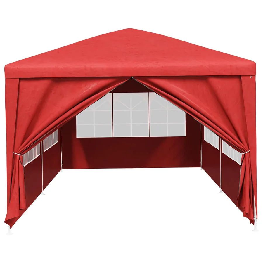 Tente de fête 600 x 300 x 255 cm Rouge PE et acier - 4