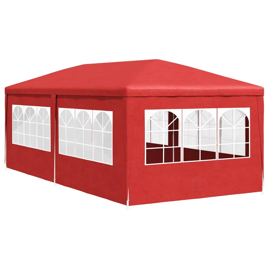 Tente de fête 600 x 300 x 255 cm Rouge PE et acier - 6