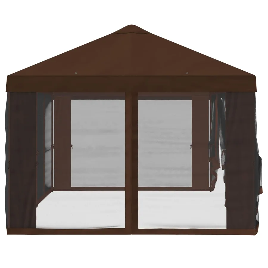 Housse de tonnelle avec murs latéraux 6 x 3 m Marron Polyester - 6