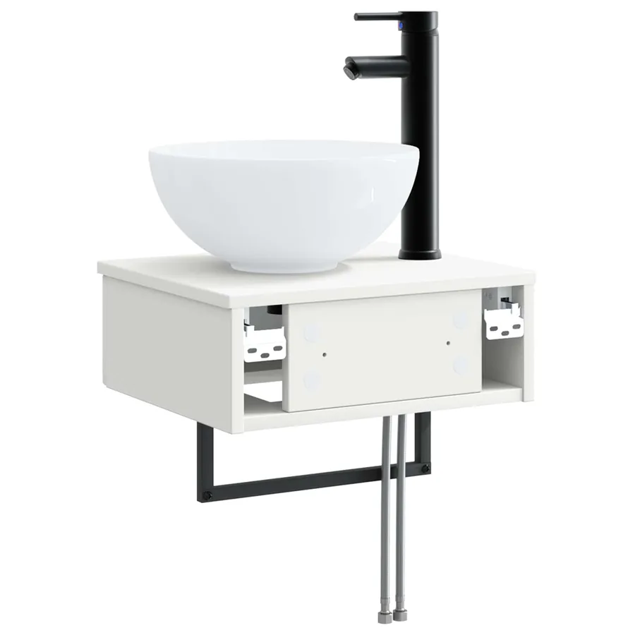 Basin de lavage mural Blanc brillant 40 x 35 x 39 cm - 5