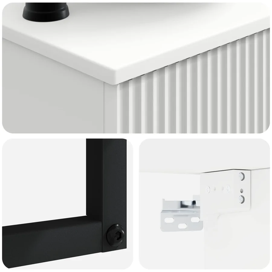 Basin de lavage mural Blanc brillant 40 x 35 x 39 cm - 6