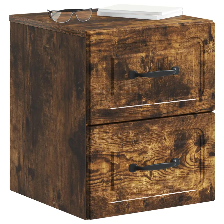 Cabinet de chevet mural 2 pcs Chêne fumé 34,5 x 33 x 40 cm - 3