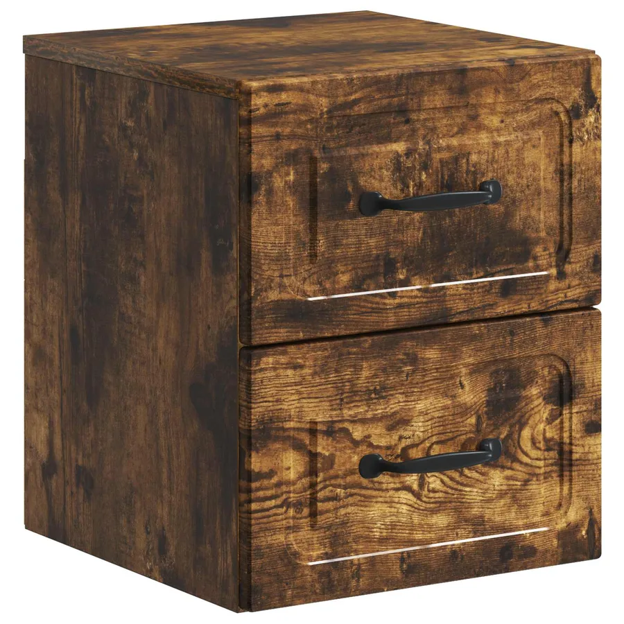Cabinet de chevet mural 2 pcs Chêne fumé 34,5 x 33 x 40 cm - 5