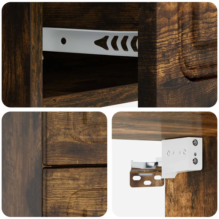 Cabinet de chevet mural 2 pcs Chêne fumé 34,5 x 33 x 40 cm - 8