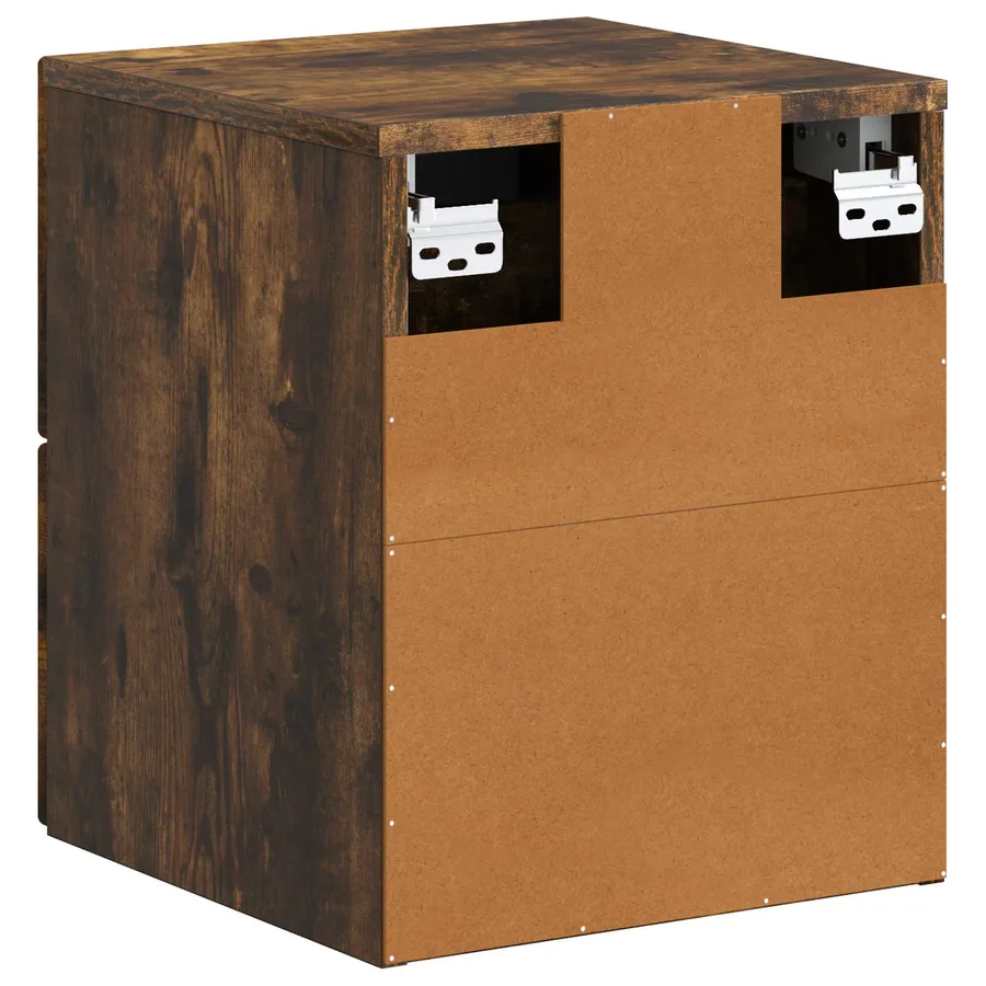 Cabinet de chevet mural 2 pcs Chêne fumé 34,5 x 33 x 40 cm - 9