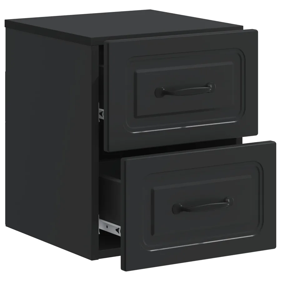 Cabinet de chevet mural 2 pcs Noir 34,5 x 33 x 40 cm - 6