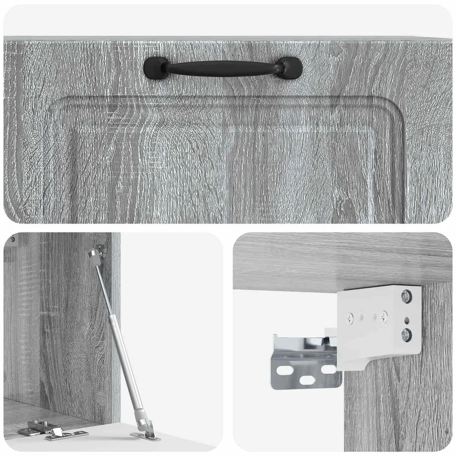 Meuble TV mural Sonoma gris 78,5 x 31 x 30 cm Bois d'ingénierie - 9