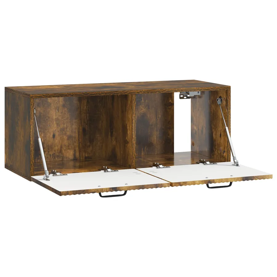 Meuble TV mural Chêne fumé 78,5 x 31 x 30 cm Bois d'ingénierie - 5
