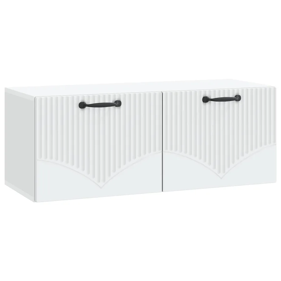 Meuble TV mural Blanc 78,5 x 31 x 30 cm Bois d'ingénierie - 2