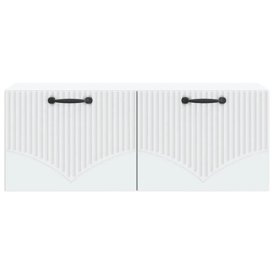 Meuble TV mural Blanc 78,5 x 31 x 30 cm Bois d'ingénierie - 6