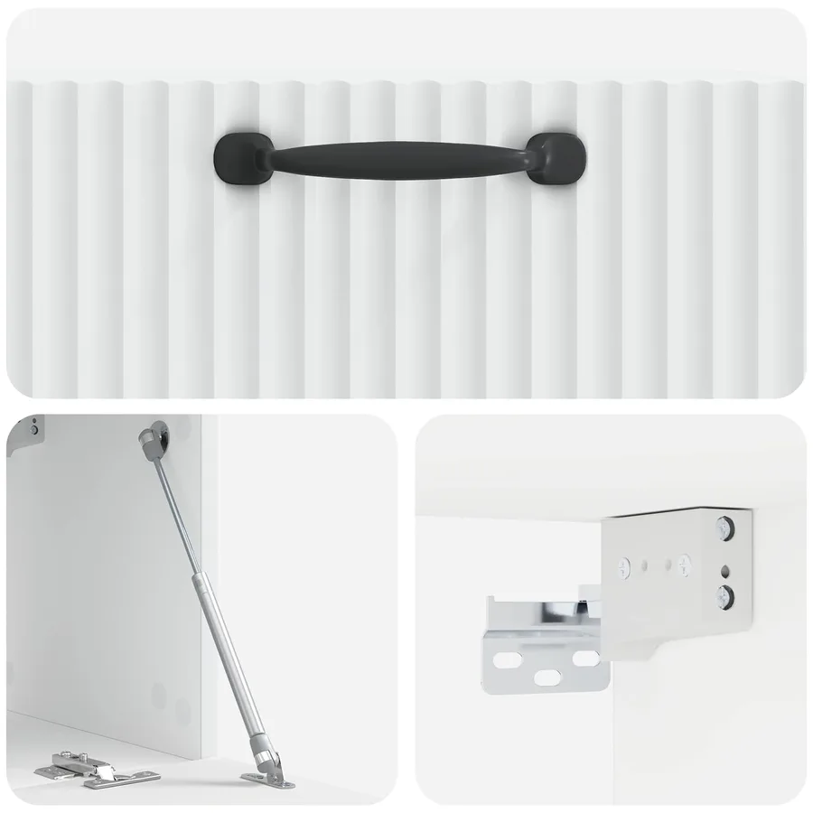 Meuble TV mural Blanc 78,5 x 31 x 30 cm Bois d'ingénierie - 9