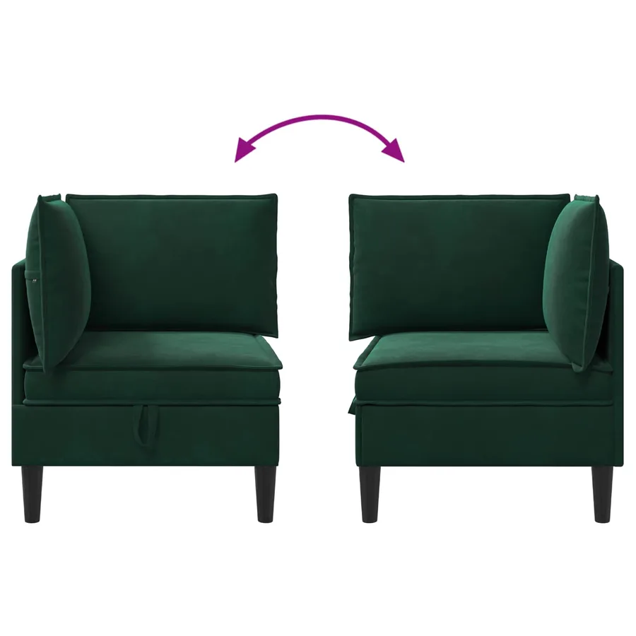 Sofa avec rangement Vert foncé Velours - 10