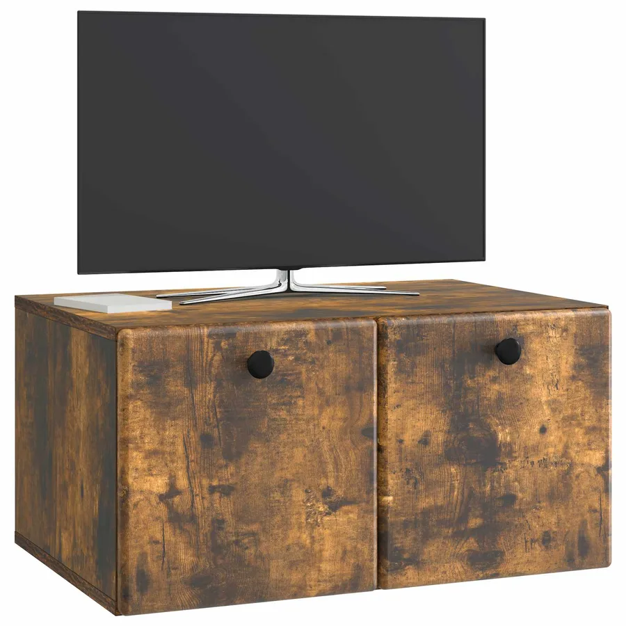 Meuble TV mural 59,5 x 41 x 30 cm Chêne fumé Bois d'ingénierie - 3