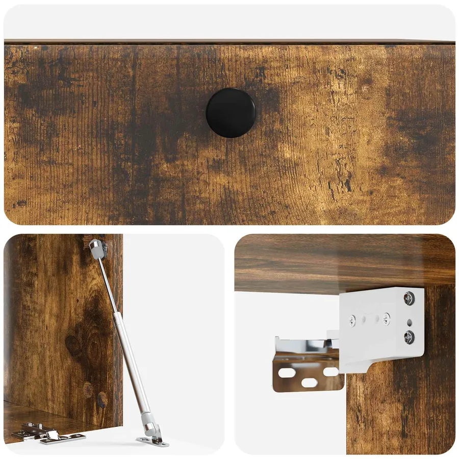 Meuble TV mural 59,5 x 41 x 30 cm Chêne fumé Bois d'ingénierie - 9
