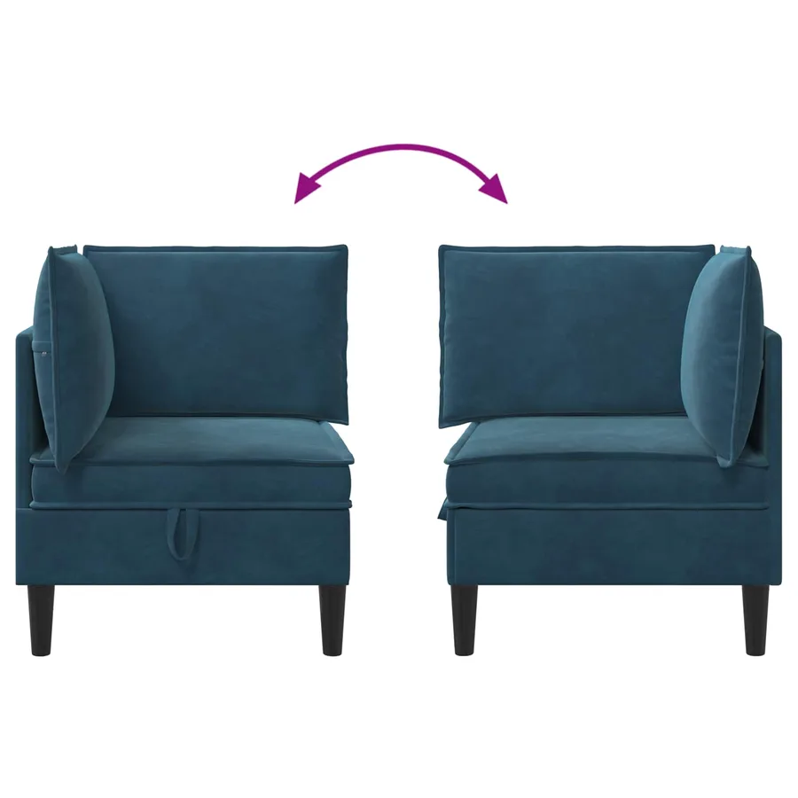 Sofa avec rangement Bleu Velours - 8