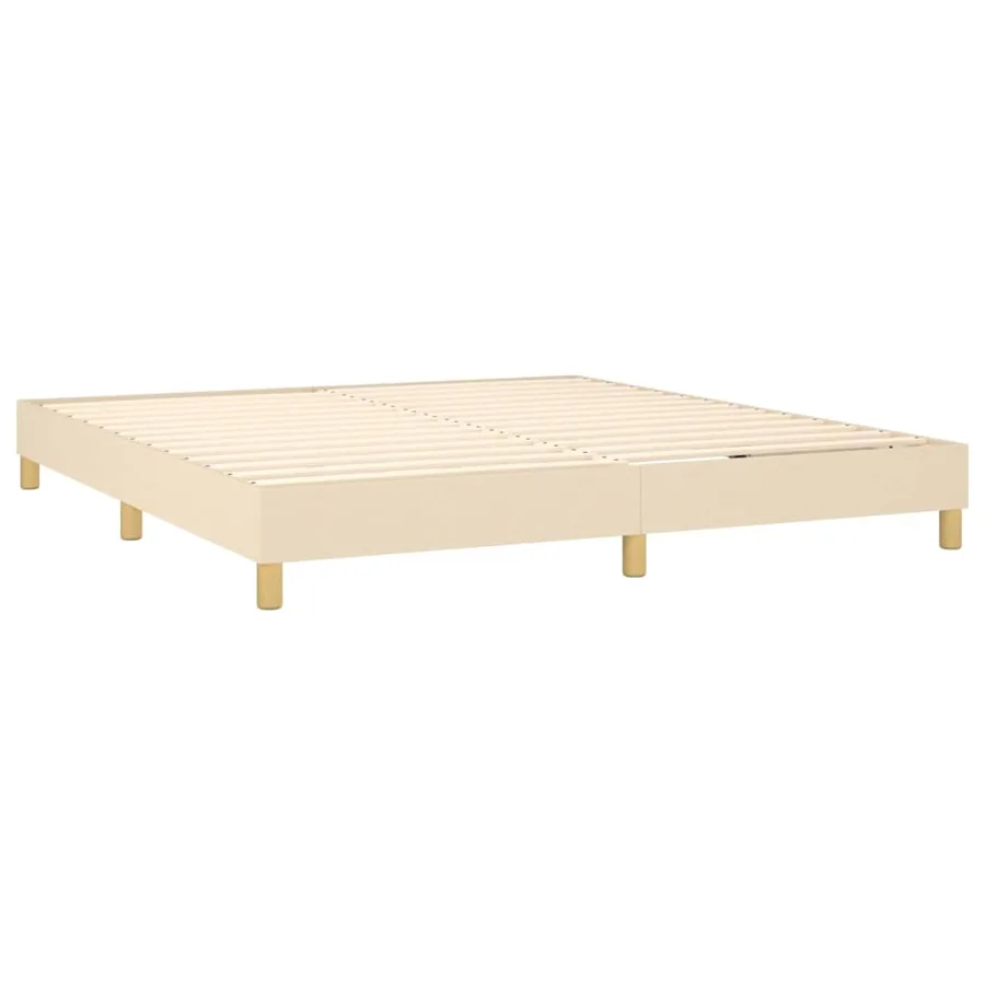 Sommier à lattes de lit avec matelas Crème 180x200 cm Tissu - 4