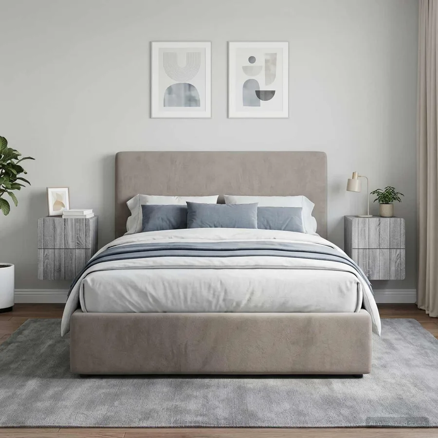Cabinet de chevet mural 2 pcs Sonoma gris 33 x 34,5 x 43 cm - 4