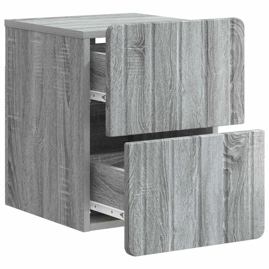 Cabinet de chevet mural 2 pcs Sonoma gris 33 x 34,5 x 43 cm - 6