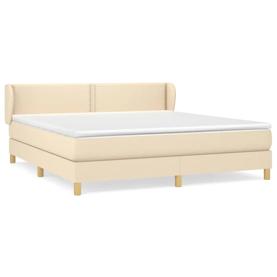 Sommier à lattes de lit avec matelas Crème 180x200 cm Tissu - 2