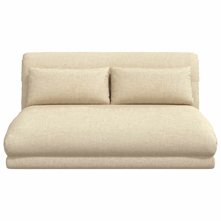 Fauteuil de sol ajustable Crème Tissu - 4