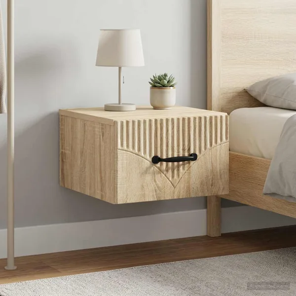 Cabinet de chevet mural 2 pcs Chêne Sonoma 34,5 x 33 x 20 cm