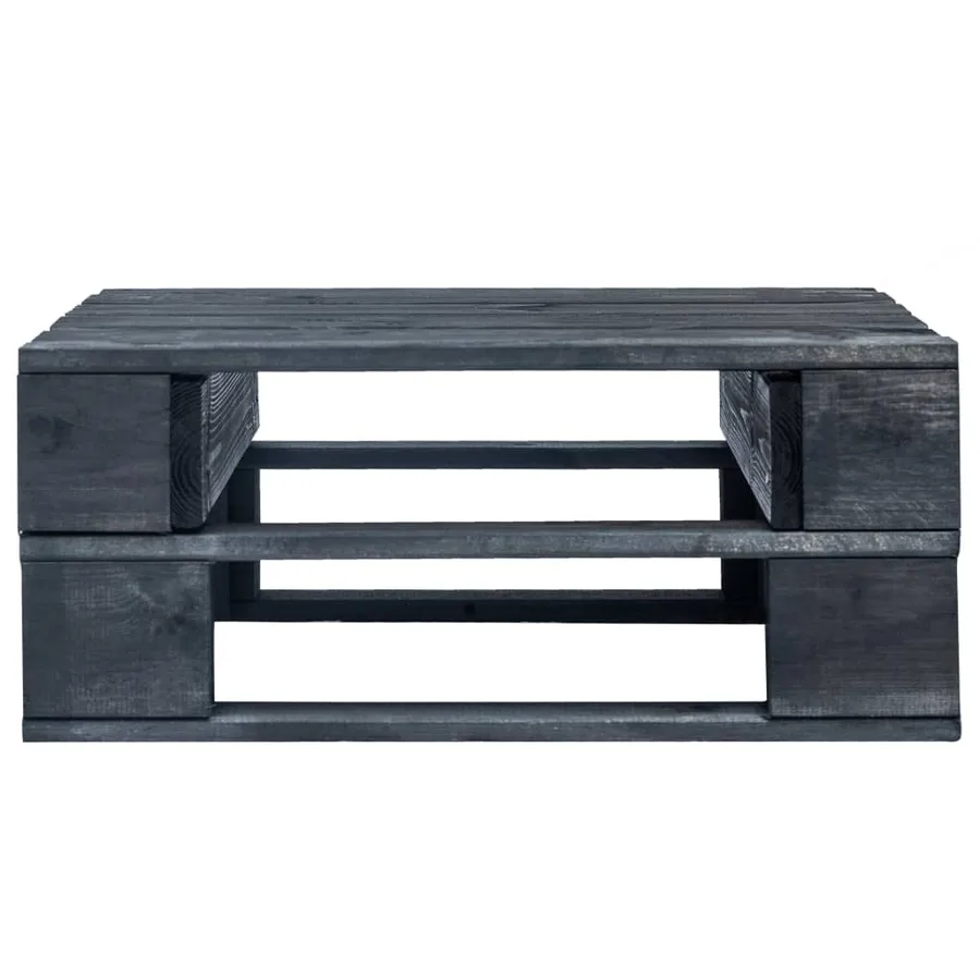 Pouf palette de jardin noir bois de pin imprégné - 3