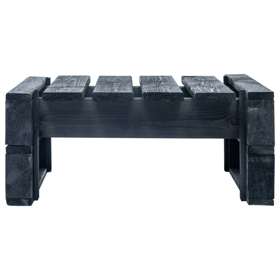 Pouf palette de jardin noir bois de pin imprégné - 4