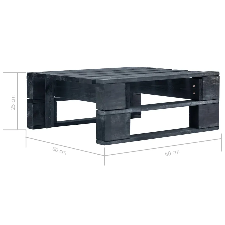 Pouf palette de jardin noir bois de pin imprégné - 7