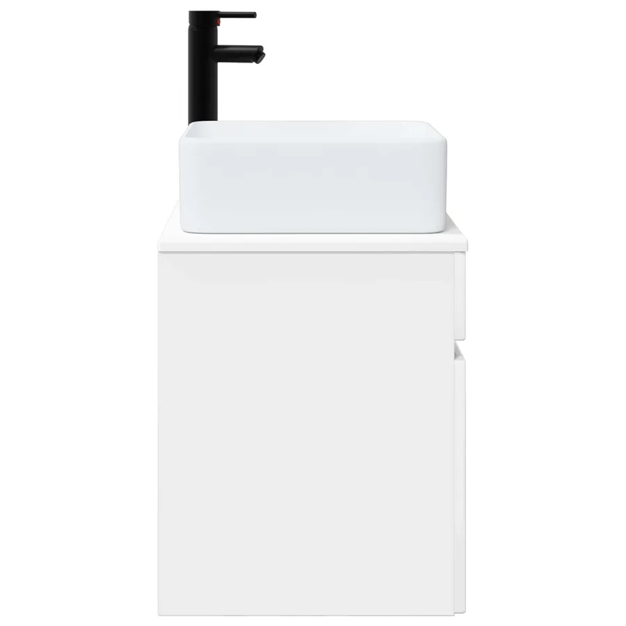 Meuble de lavabo mural Blanc brillant 49 x 41 x 63 cm - 3