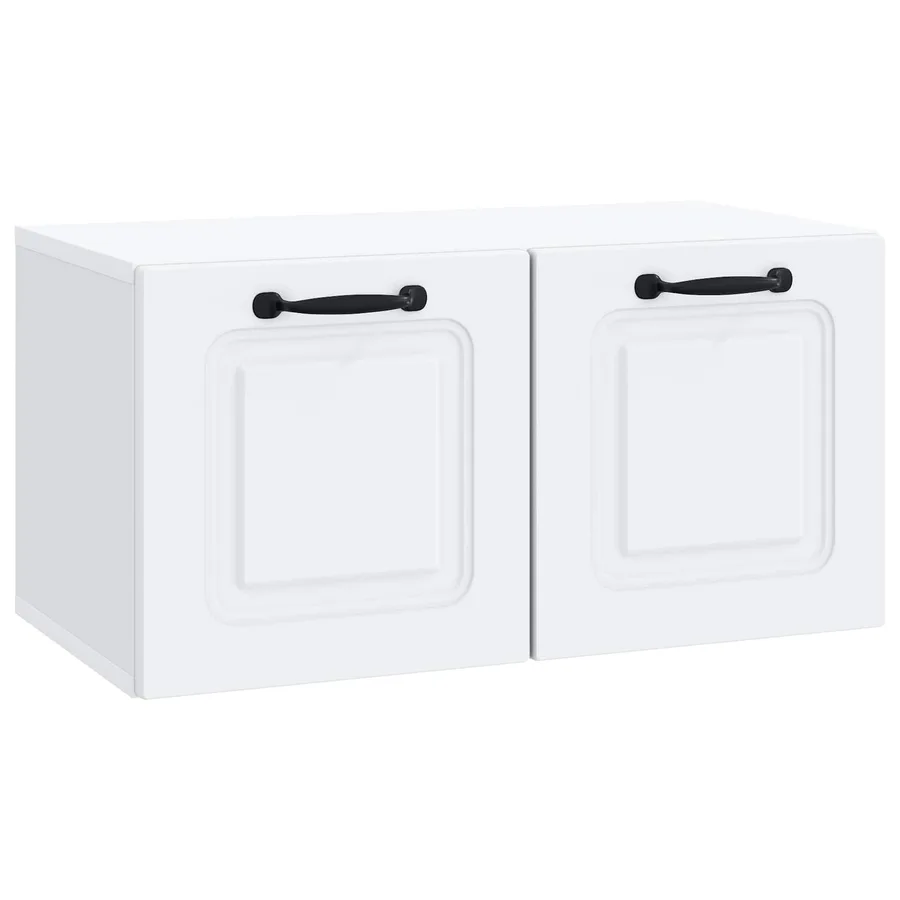 Meuble TV mural Blanc 59,5 x 31 x 30 cm Bois d'ingénierie - 2