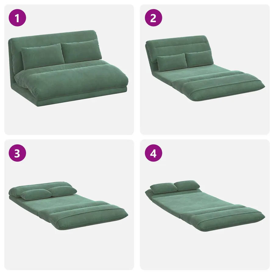 Fauteuil de sol ajustable Vert Mer Velours - 9